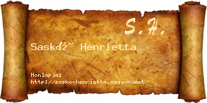 Saskó Henrietta névjegykártya